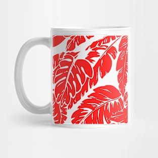 PALM LEAF RED TROPICAL PATTERN Mug